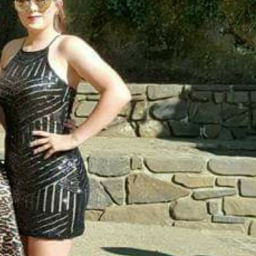 Teeze Me Black Sequin Prom Dress